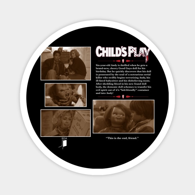 Child's Play (1988) Synopsis Design Magnet by Black Door Apparel 